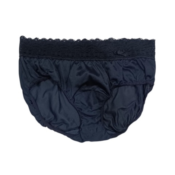 Vintage Olga Black Nylon Lace Trim Panties, Size 7/L - Picture 1 of 9